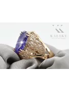 14-кв Желтое золото Александрит Кольцо Винтаж стиль vrc074y